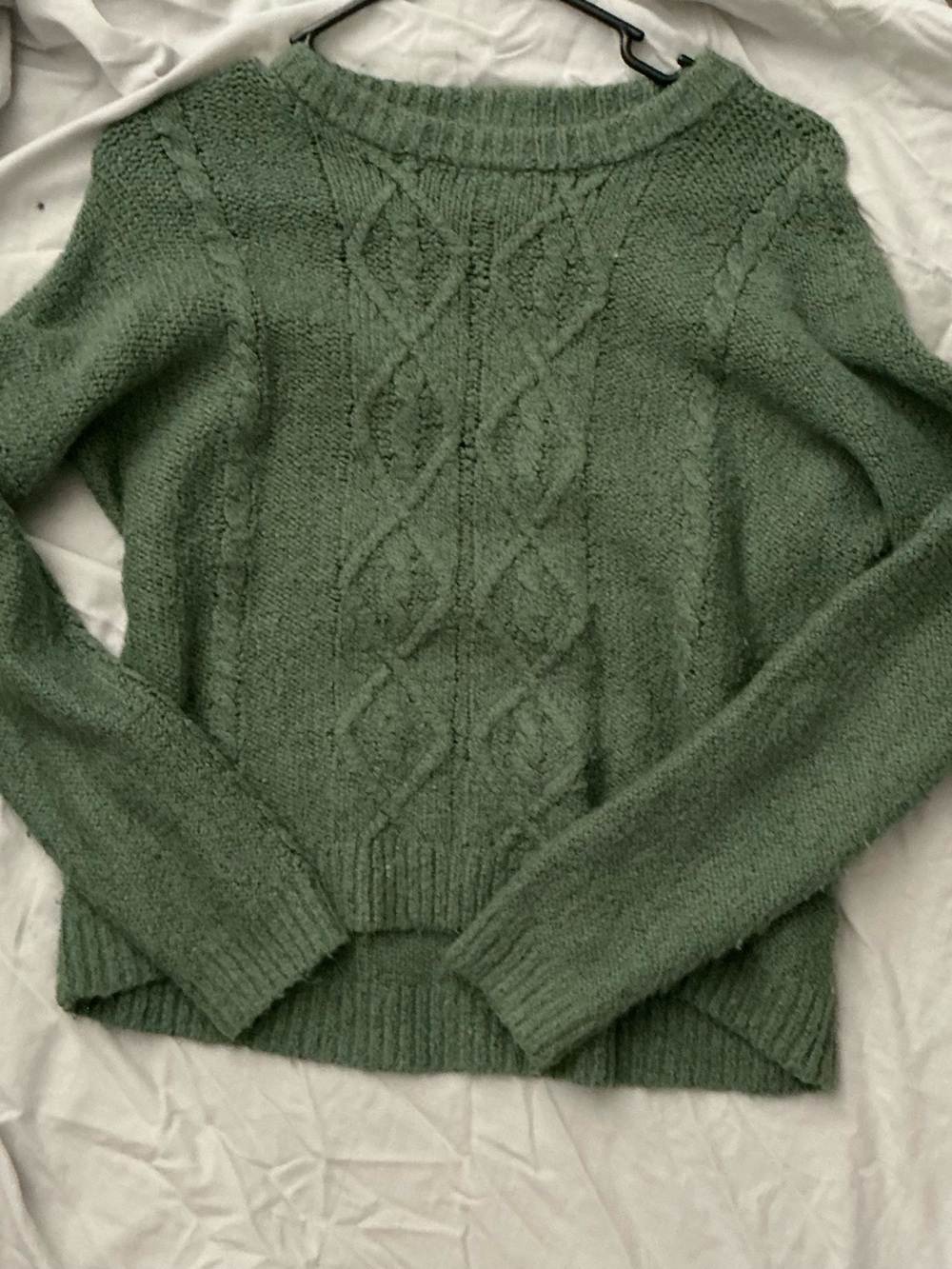 abercrombie kids Green Cable-Knit Sweater